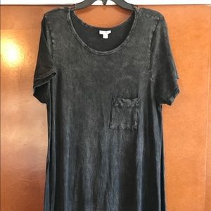 Black acid wash LuLaRoe Carly Dress LLR